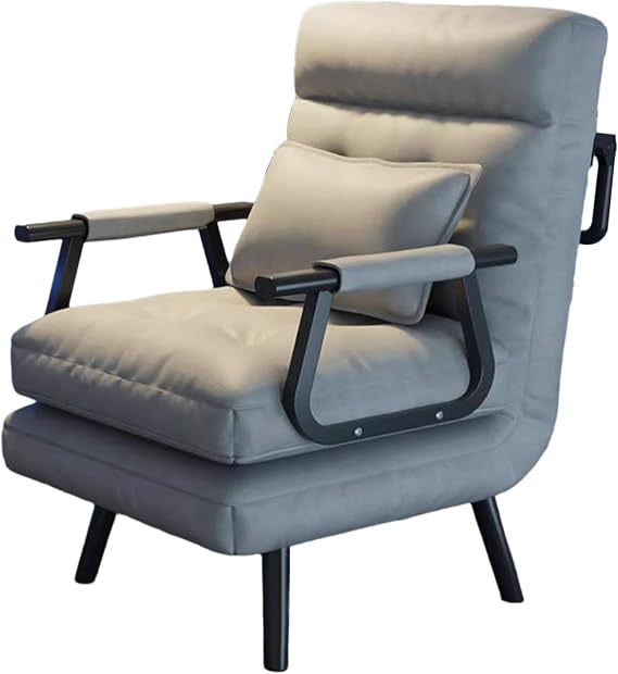 3 in 1 Convertible Sleeper Chair Bed Single Sofa Chair for Bedroom with Adjustable Backrest & Pillow Cozy Small Chair Couch for Small Spaces, Office(55 * 180cm)