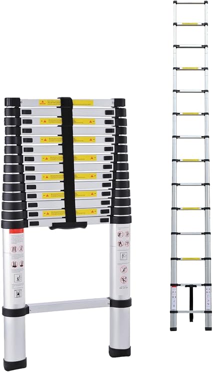 3,8 Metre 13 Basamaklı Alüminyum Düz Uzayan Teleskopik Merdiven 3,8 M