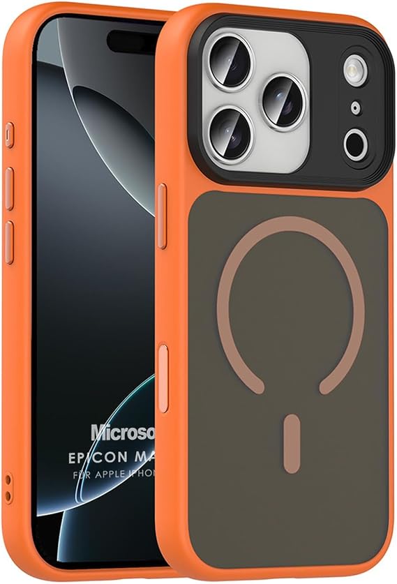 Microsonic Apple iPhone 17 Pro Max için Kılıf Epicon MagSafe Turuncu [iPhone 17 Pro Max ile Uyumlu Kılıf - Turuncu]