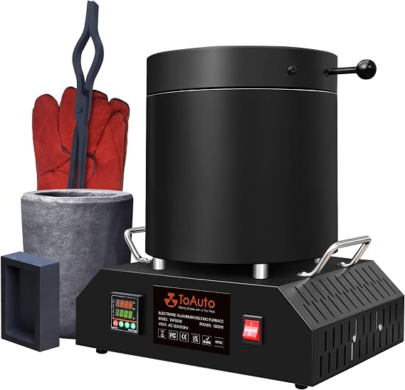 TOAUTO 8KG PID Electric Aluminum Melting Furnace TAF8000 1800W