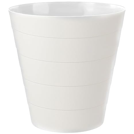 Plastic Paper Bin 10L - Round Plastic Waste Paper Basket Trash Can Lightweight, Open-Top Design, Ideal Paper Bin for Home Office Kitchen (White)