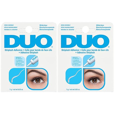 DUO Eyelash Glue, White, Lash Adhesive for Strip Lashes, 0.25 oz 2 Pack