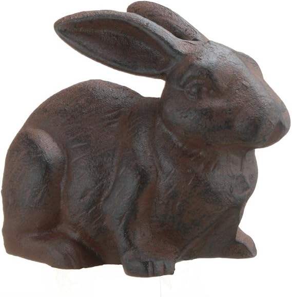 Full Bodied Cast Iron Rabbit Garden Figure by INsideOUT