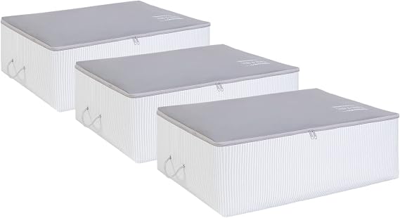 Ocean Home Textile 3'lü Büyük Boy Gri Renk Stuff & Things Baza Altı Hurç Set