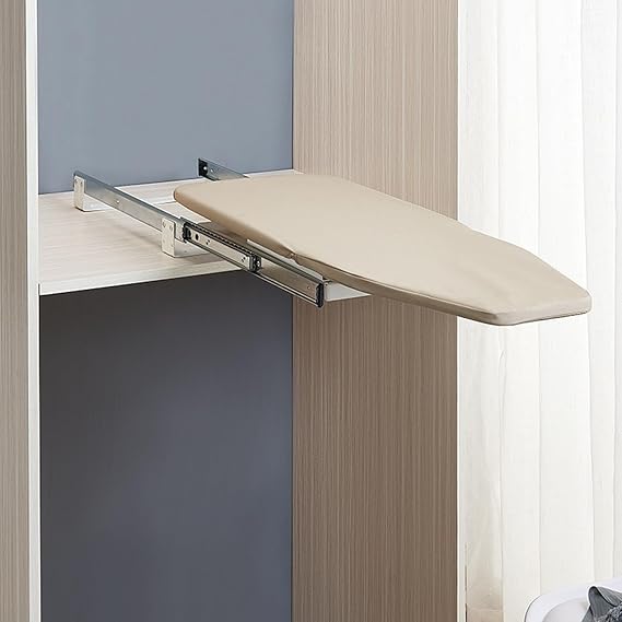 Pull Out Folding Ironing Board 180° Rotation Wardrobe Ironing Board | Extendable Ironing Board Saving Space Drawer Ironing Platform 82 x 31CM With Heat-resistant Sliding Pressing Platform Hidden