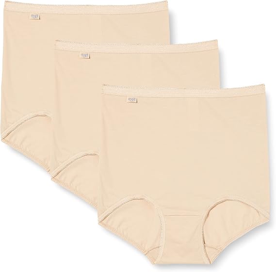 Sloggi | Ladies | Wo's Basic Maxi 3 Pack plain Basic+ premium comfort Knickers Natural