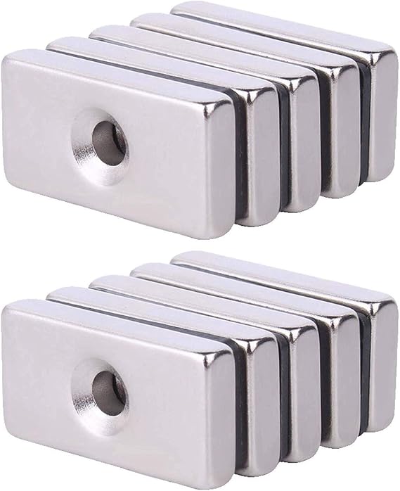 SYHL 12 Pack Square Countersunk Fridge Magnets, 20105mm Magnets with 5mm Sink Hole