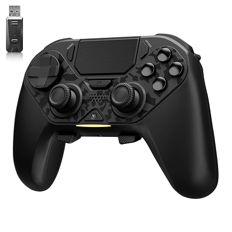 AceGamer Hypershadow D4 2.4G Wireless Controller for PS4/Switch/PC/IOS/Android/Steam Deck, TMR Joysticks, Instant Trigger Switch, Mechanical Buttons, 4 Macro Back Paddles, Turbo, 6-Axis Gyro, Grip Vibration +Trigger Vibration