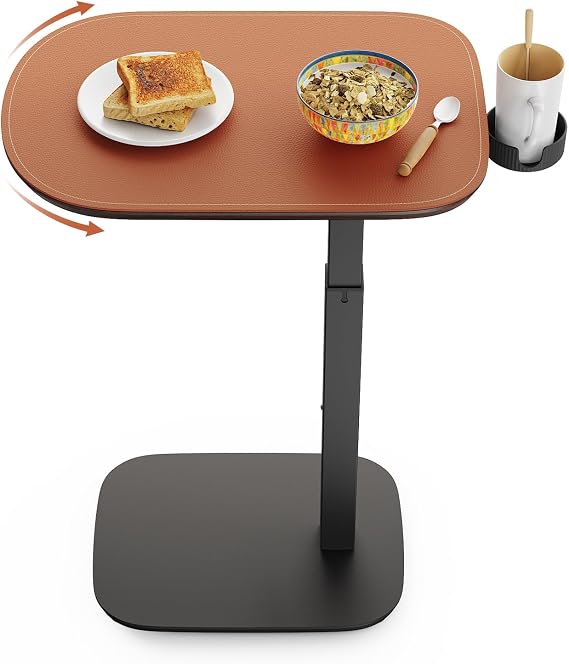 SAIJI Swivel Top TV Table Tray for Living Room Eating and Laptops