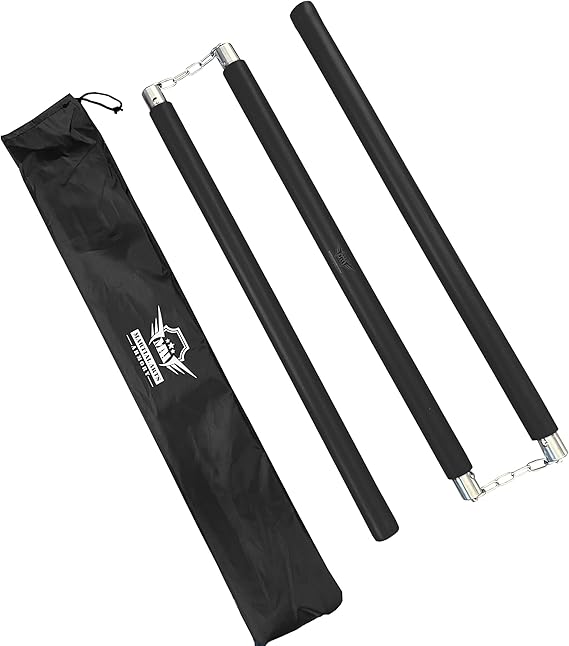 Martial Arts Armory Foam Padded Three Section Bo Staff for Safe Practice Training with Carry Bag Case
