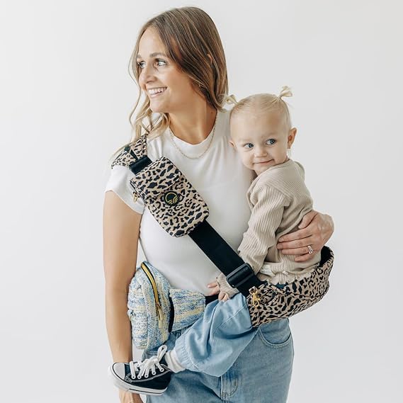 Tushbaby Liftoff in Cheetah with Mini Tweed Pack