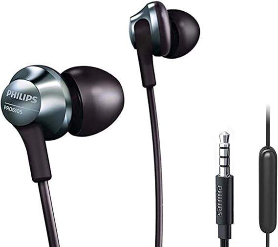 Philips Pro Wired Earphones & In-Ear Headphones with Mic, In-Ear Headphones with Powerful Bass, Lightweight 3.5mm Jack for Phones and Laptops - Comfort Fit