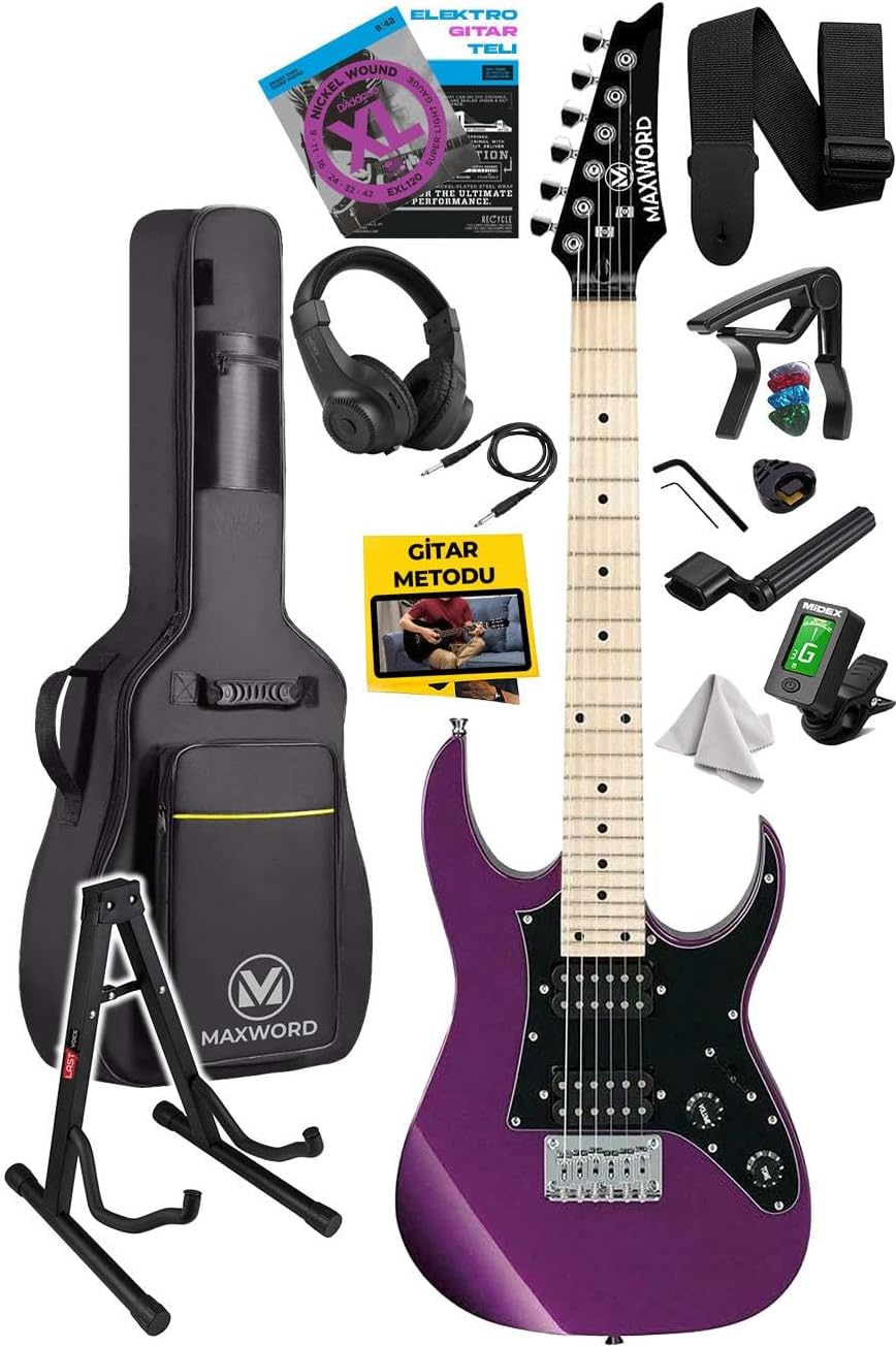Maxword DE-150PU-ST Maple Keyboard HH Magnetic High Quality Electric Guitar Set