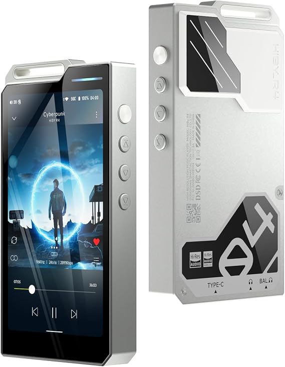 HiBy R4 mp3 & mp4 Players spotify Player with Bluetooth and WiFi 4-Way HiFi DAP Android 12 OS 3.5mm po+4.4mm bal 32G+2TB Scalable Memory