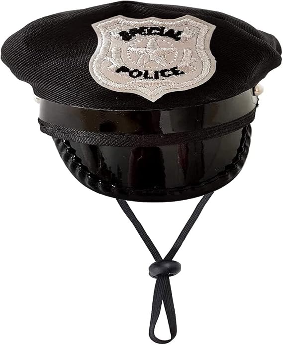 Soochat Pet Police Hat Dog Cat Police Hat Pet Dress Up Accessories for Halloween Christmas Cosplay Role Play Party Photo Props