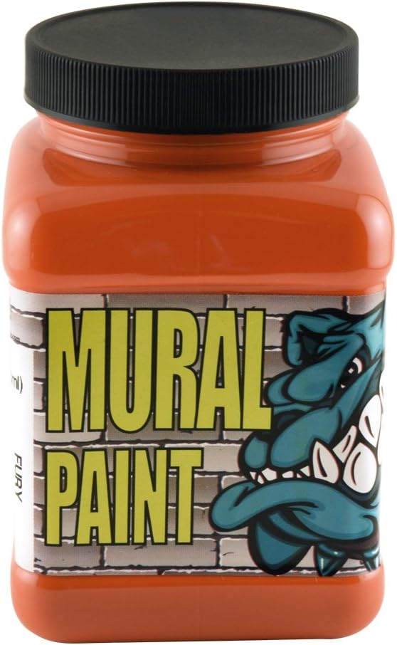 Chroma Acrylic Mural Paint for Interior and Exterior Murals - Lightfast, Mixable, Hard-Wearing Vibrant Pigment, 16 Oz Fury (2452)