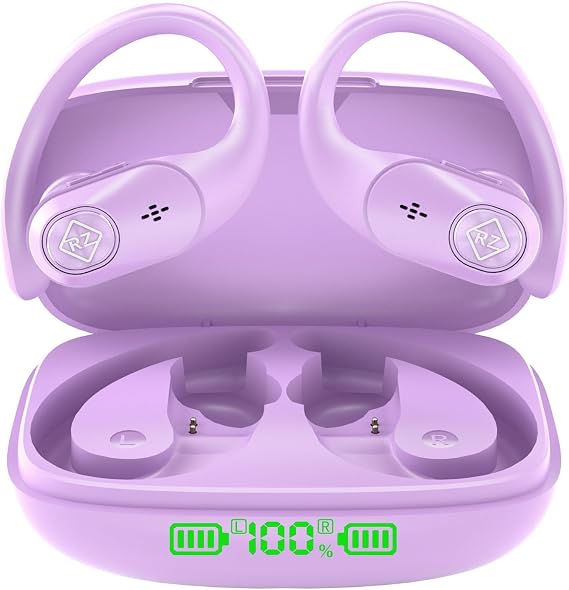 Wireless Earbuds with Ear Hooks 96H Playtime for iPhone Android