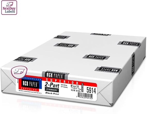 NextDayLabels Superior Carbon-Less NCR, 2 Part Reverse #5914, 8.5" x 11"