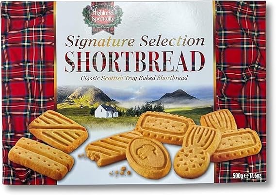 Highland Speciality Signature Shortbread Selection 500g, Luxury Scottish Shortbread, Traditional Christmas Biscuits Gift, Perfect Biscuits for Gift on all Ocassions, Baked in Scotland (1 Box)