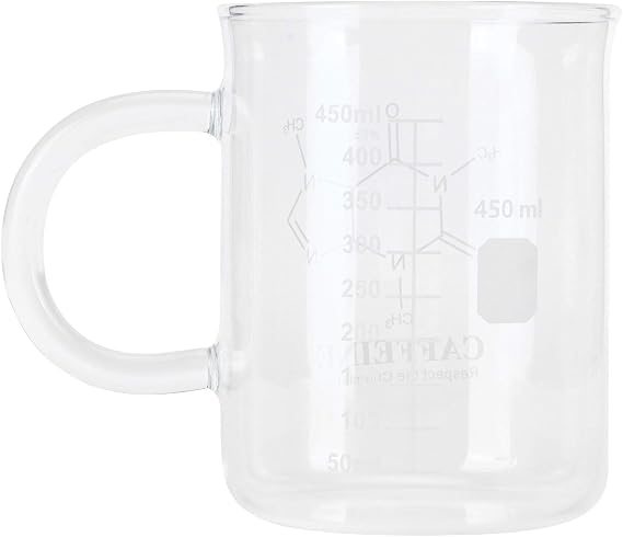 Beaker Coffee Mug Chemistry Coffee Mug Chemistry Mug Caffeine Molecule Mug, Beaker Mug Borosilicate Glass Cup With Handle And Measuring Scale For Coffee Tea