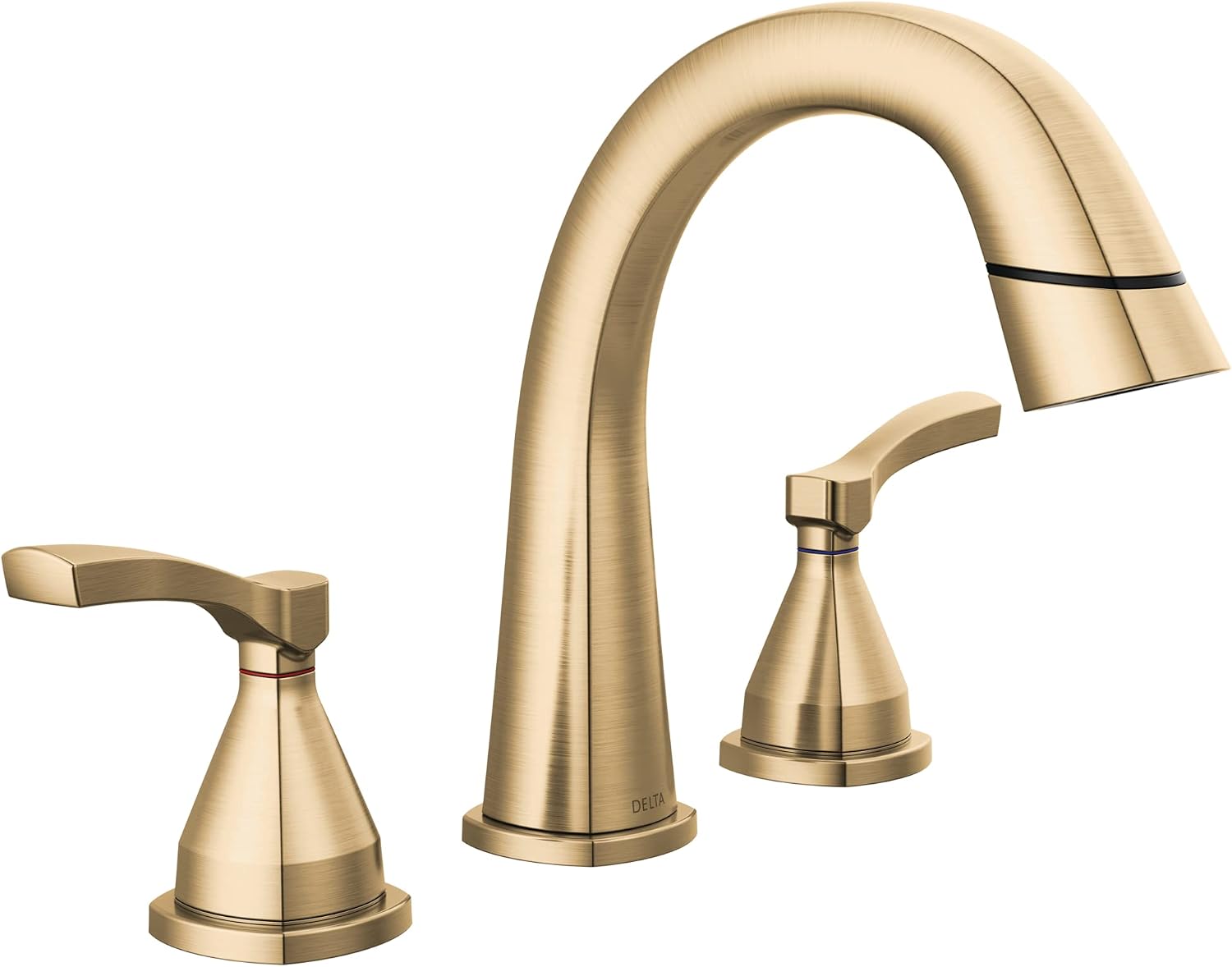 Delta Faucet Stryke Pull Down Bathroom Faucet, Bathroom Pull Out Faucet, Gold Widespread Bathroom Faucet 3 Hole Pull Down, Bathroom Sink Faucet Magnet Dock, Lumicoat Champagne Bronze 35775-CZPD-PR-DST