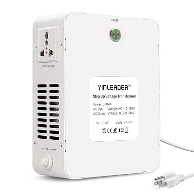 Yinleader 500W Voltage Converter 110V to 220V Step Up Transformer Using 220V-240V European Asian Chinese Appliances in USCAMX 110V-120V 600W Peak