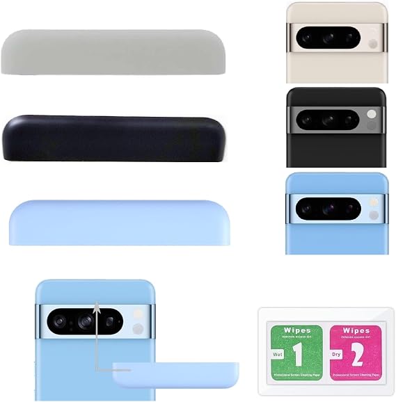 Top Panel Back Glass Rear Upper Cover Replacement for Pixel 8 Pro, Bay