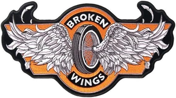 Broken Wings 4" X 2" Motorcycle Biker Uniform Patch