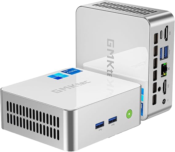 GMKTec NucBox M3 mini PC with Intel Core i5 12450H, 16GB DDR4 RAM, 512GB PCIe 3 SSD, USB-C, USB 3.2, HDMI, WiFi 6, Bluetooth 5.2, and Windows 11 Pro, in a Compact Design