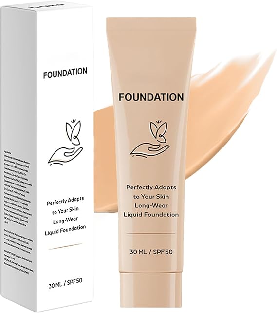 Colour Changing Foundation for Mature Skin, Intelligent Color Correcting Foundation SPF 50,Medium Coverage & Buildable Formula, Lightweight Texture, Long-Lasting Natural