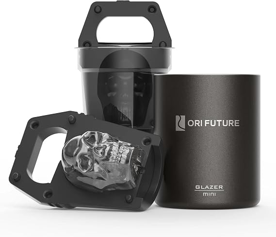 GLAZER mini, Clear Skull Ice Mold for Bourbon
