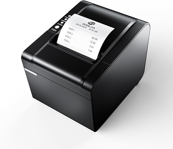 Rongta POS Printer, 80mm USB Thermal Receipt Printer, Restaurant Kitchen Printer with Auto Cutter Support Cash Drawer,USB Serial Ethernet Interface for Windows/Mac/Linux,Do Not Square (RP326)