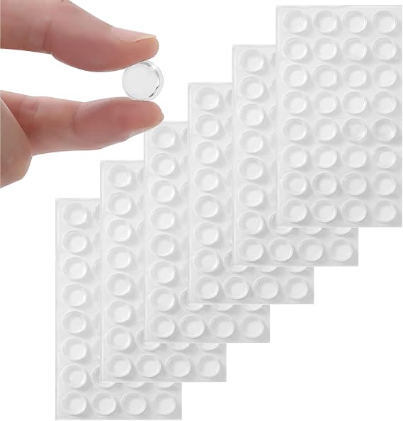 Furnigear Cabinet Bumpers Soft Self-Adhesive Clear Rubber Bumper- Cabinet Door pumpers dots Clear Cabinets stoppers Furniture Noise Reducing Silicone Rubber Bumper Extremely Durable(192Pcs)