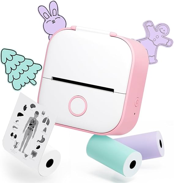 Mini Termal Yazıcı, HD Görüntülü Baskı Kalitesi, Ders Notu ve Resim Çıkarılabilir, Bluetooth Bağlantısı İle App Kullanımı, Uzun Şarj Ömrü, Çocuklar ve Yetişkinler İçin Mini Termal Etiket Yazıcısı