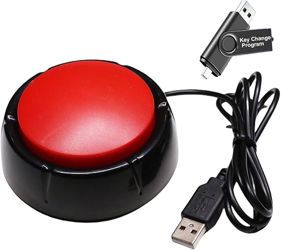 Enter Button Macro PC Switch Control Keyboard,Relieve Stress & Release Emotions Button,Equipped 39.4" USB Cable,  with Modification Software(Stored On A USB Drive)