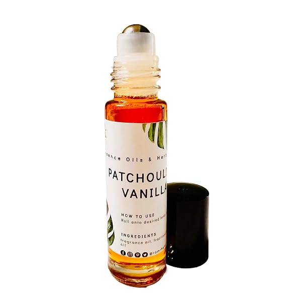 Patchouli Vanilla Perfue Oil - Roll-On, Alcohol-Free, Cruelty Free, Long Lasting Fragrance, 10ml