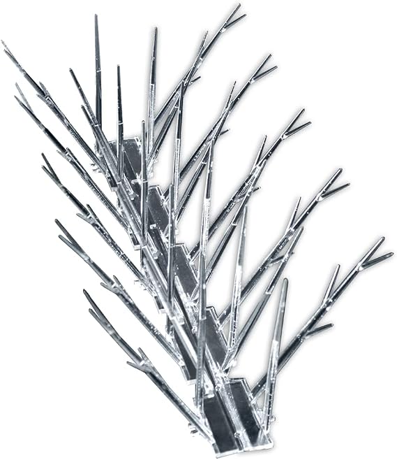 Bird-X Plastic Polycarbonate Bird Spikes, Regular Bird Spikes for Pigeons and Other Small Birds, Contains 50 Pieces of 1' L x 6.5" W Strips, Covers a 50 ft. Area