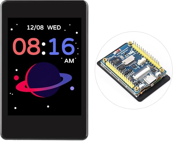 Waveshare ESP32-S3 2inch Capacitive Touch Display Development Board, 240x320, IPS, 32-Bit LX7 2-Core Processor, Up To 240MHz Frequency, Support WiFi BT, Support OV5640 5MP Camera Module(NOT Included)