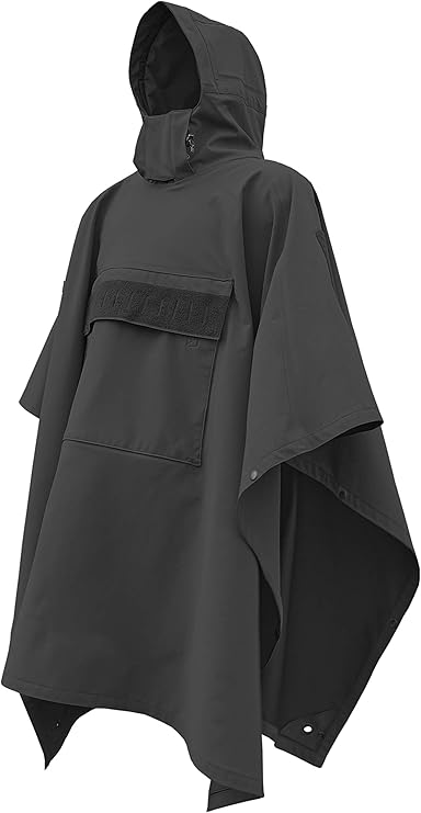 HAZARD 4 Mens Rain Poncho Villa(TM) Technical Soft-Shell - Black, Black Classic