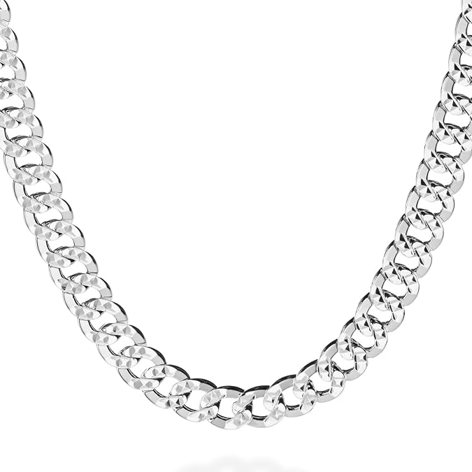 QUADRI - Necklace 925 Sterling Silver for Men - Cuban Chain - Made in Italy