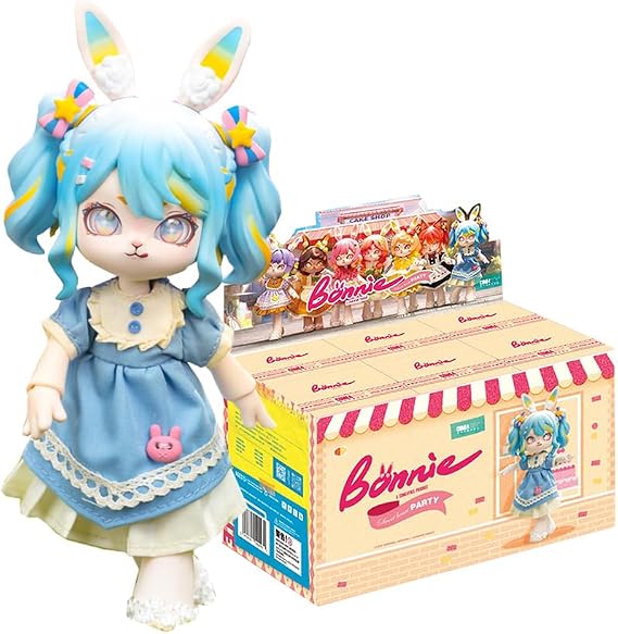 Bonnie Blind Box Doll Figures, 1/12 BJD Doll OB11 Size Action Figures, Movable Dolls with Doll Clothes Surprise Gift Toys (Sweetheart Party Series,Single Box)