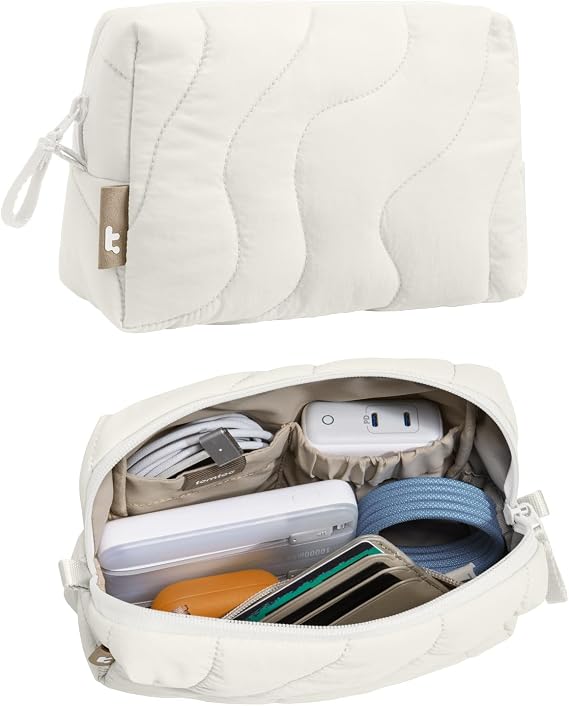 tomtoc Electronics Organizer Travel Case, Soft Puffy Accessory Tech Case