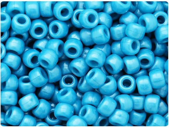 BeadTin Dark Turquoise Pearl 9mm Barrel Pony Beads (500pcs)