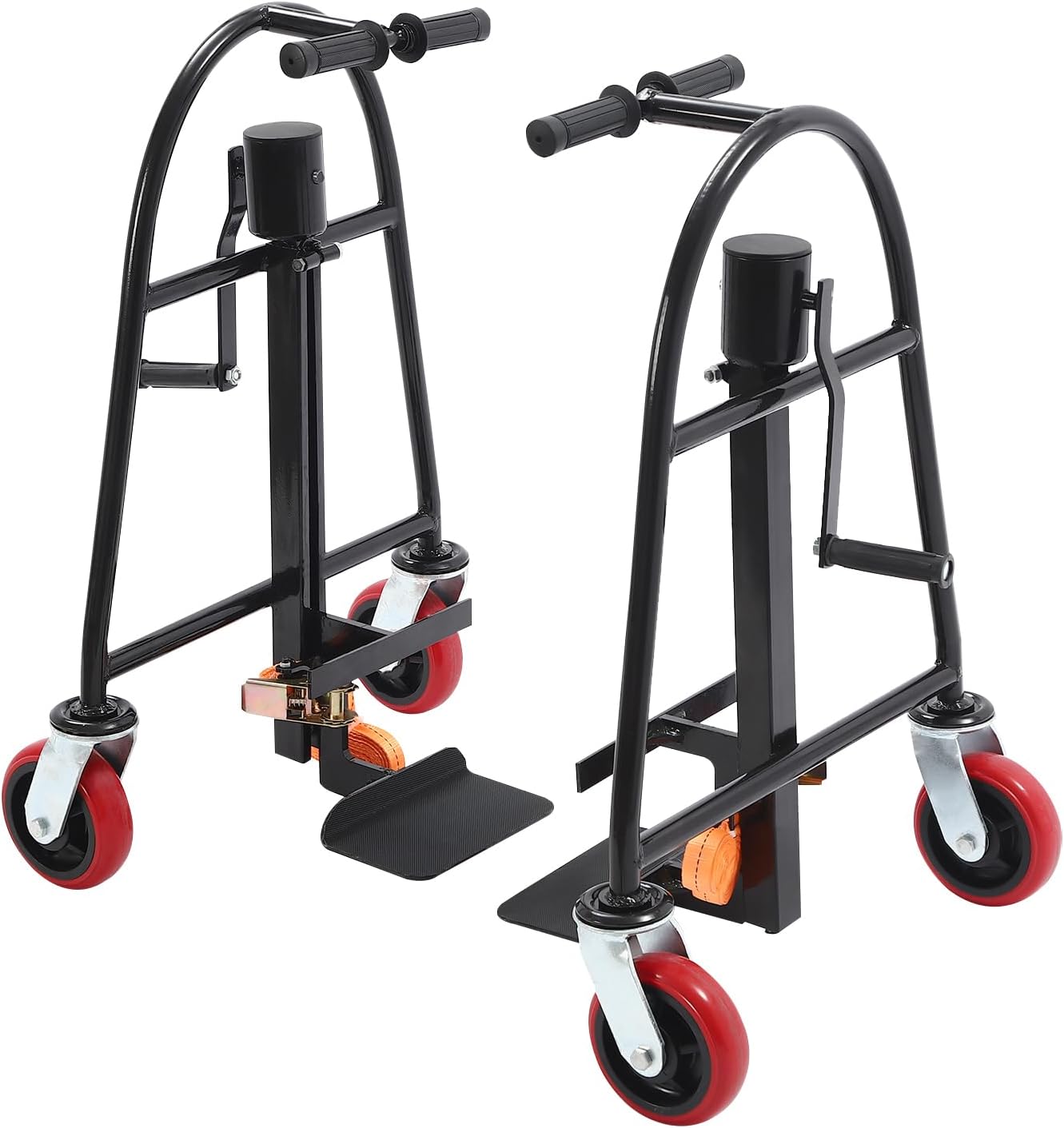 Manual Furniture Move Tool with 4 Universal Wheels Heavy Set of 2 Duty Moving Tool Set 1300 Lbs Capacity Moving Dolly Heavy Duty 12In Lift Height for Moving Offices Warehousing Black