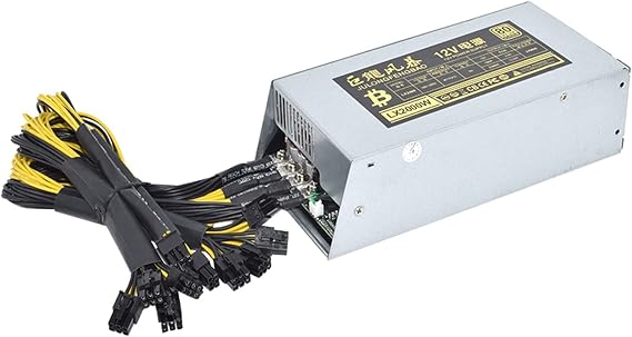 2000W ETH Mining Rig Power Supply 2U Single Channel Miner GPU PSU 10x6Pin Efficiency Device for BTC Antminer Bitcoin S7 S9