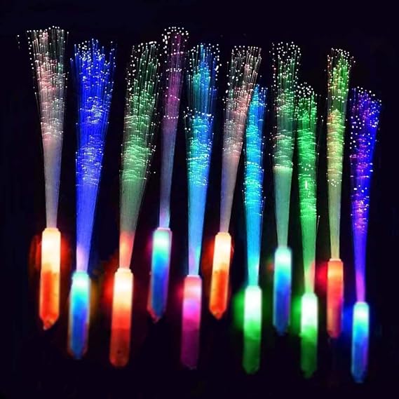 BouQuw Glow Sticks Mardi Gras Party Supplies ,Glow in the Dark Party Supplies,3 Models Flashing Sticks, Fiber Optic Wands Light up Sticks Fit Wedding Birthday Easter valentine's day (9)