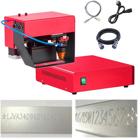 Metal Marking Engrave Machine, Pneumatic Dot Peen Marking Machine, Portable Peen Printing Machine for VIN Code Frame Chassis Number, Depth: 0.01-1mm TypeF