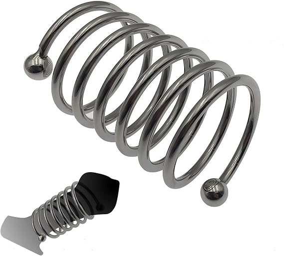 Stainless Steel Long Threaded Stretcher, Mens Exquisite Fitness Training Exercise Ring -E27CCUS (40mm:A)