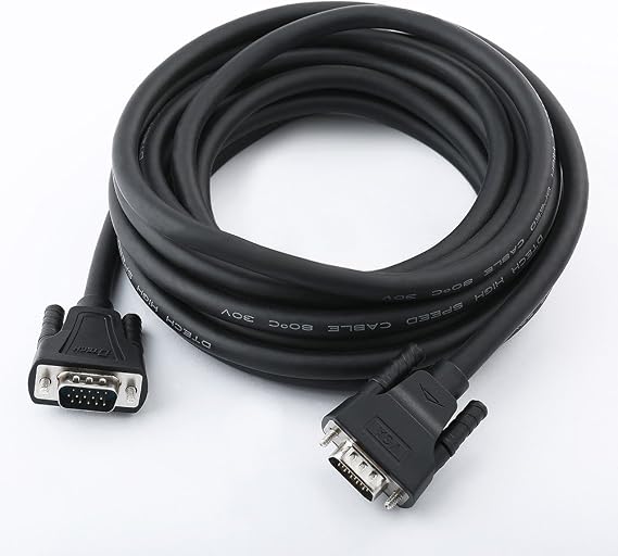 DTECH Long 25 Feet VGA Computer Monitor Cable 1080p High Resolution 15 Pin VGA to VGA Cord for Projector Screen Display (8 Meter, Black)