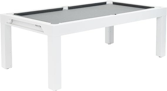 CORNILLEAU Classic Outdoor Billiard Table (White) - 7ft Convertible Pool Table to Dining Table - Weatherproof & Durable - Includes Accessories - Made in France